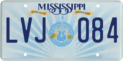 MS license plate LVJ084