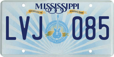MS license plate LVJ085