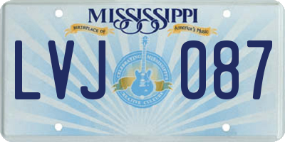 MS license plate LVJ087