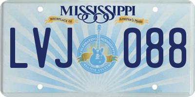 MS license plate LVJ088