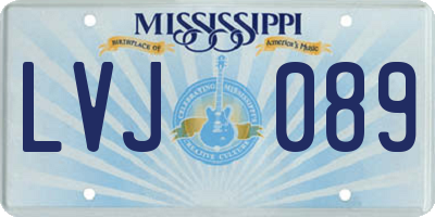 MS license plate LVJ089