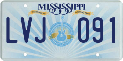 MS license plate LVJ091