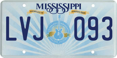 MS license plate LVJ093