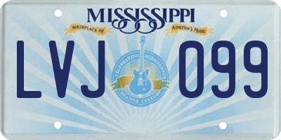 MS license plate LVJ099