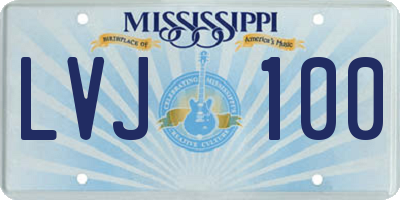 MS license plate LVJ100