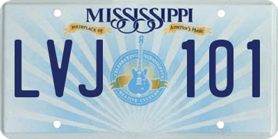 MS license plate LVJ101