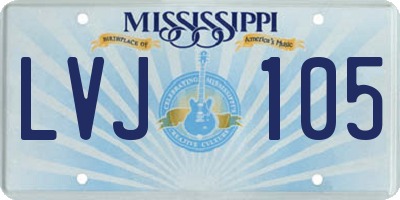 MS license plate LVJ105