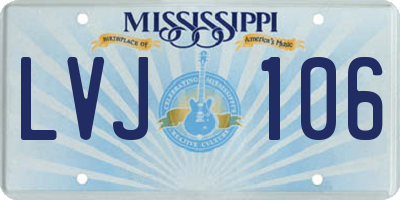 MS license plate LVJ106