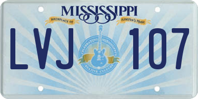 MS license plate LVJ107