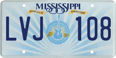 MS license plate LVJ108