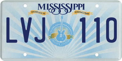 MS license plate LVJ110