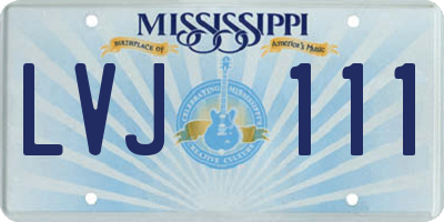 MS license plate LVJ111