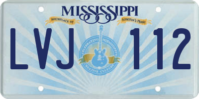 MS license plate LVJ112