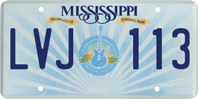 MS license plate LVJ113