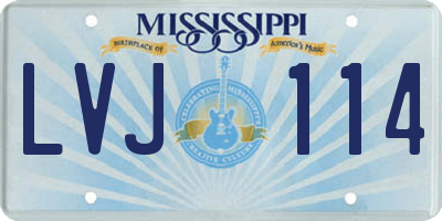 MS license plate LVJ114