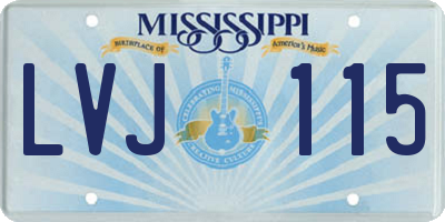 MS license plate LVJ115