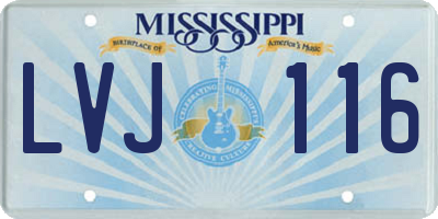 MS license plate LVJ116