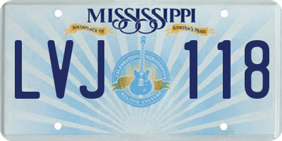 MS license plate LVJ118