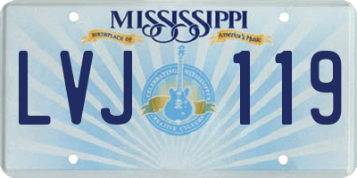 MS license plate LVJ119