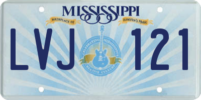 MS license plate LVJ121