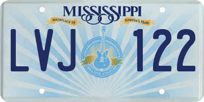 MS license plate LVJ122