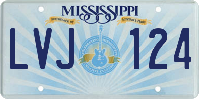 MS license plate LVJ124