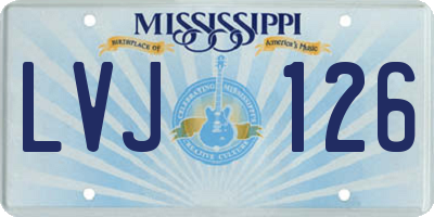 MS license plate LVJ126
