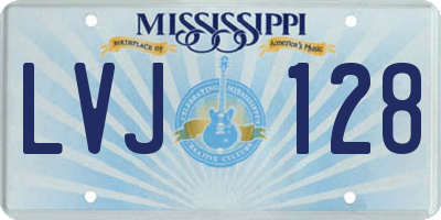 MS license plate LVJ128
