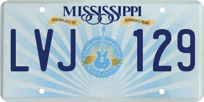MS license plate LVJ129