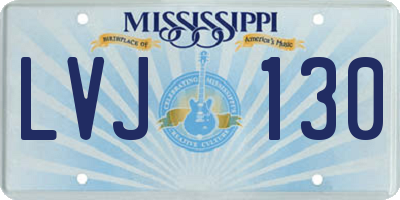 MS license plate LVJ130