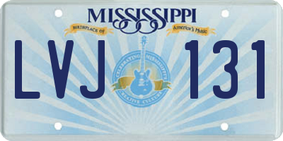 MS license plate LVJ131