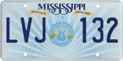 MS license plate LVJ132