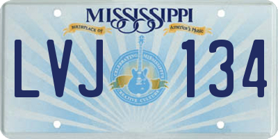 MS license plate LVJ134