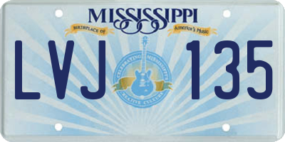MS license plate LVJ135