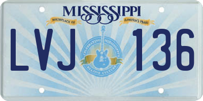 MS license plate LVJ136
