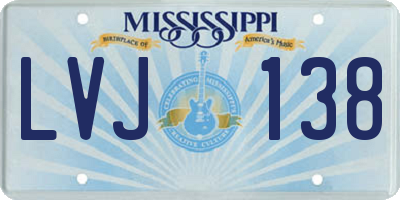 MS license plate LVJ138