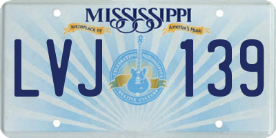 MS license plate LVJ139
