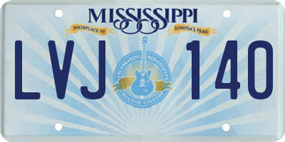 MS license plate LVJ140