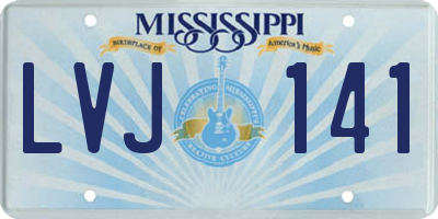 MS license plate LVJ141