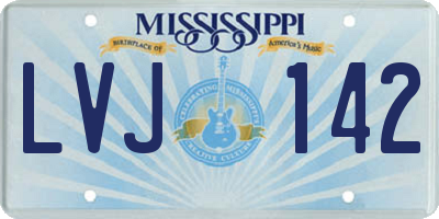 MS license plate LVJ142