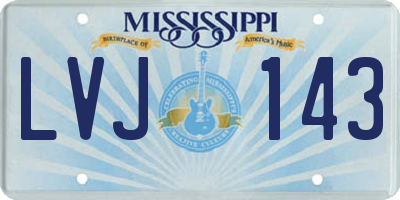 MS license plate LVJ143
