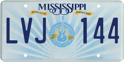 MS license plate LVJ144