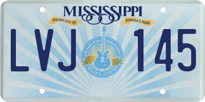 MS license plate LVJ145