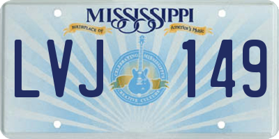MS license plate LVJ149