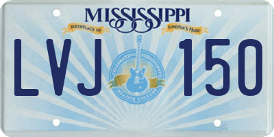 MS license plate LVJ150