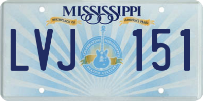 MS license plate LVJ151