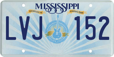 MS license plate LVJ152