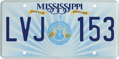 MS license plate LVJ153