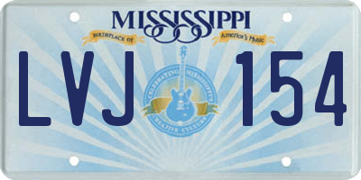 MS license plate LVJ154