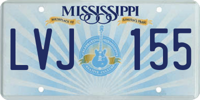 MS license plate LVJ155